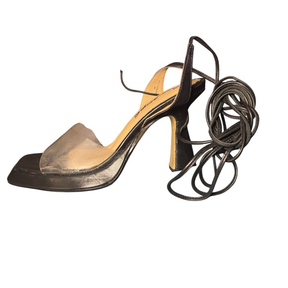 Free People Black Strappy Heels Size 38 - Picture 1 of 11